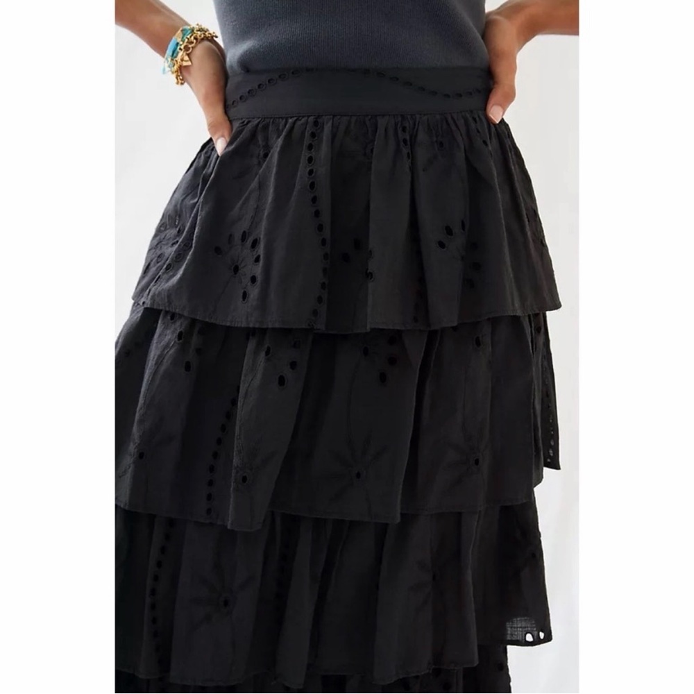 Forever that Girl tiered eyelet ruffle maxi skirt - size medium - black - Picture 7 of 8